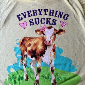 Everything Sucks Cow Oversized Tee